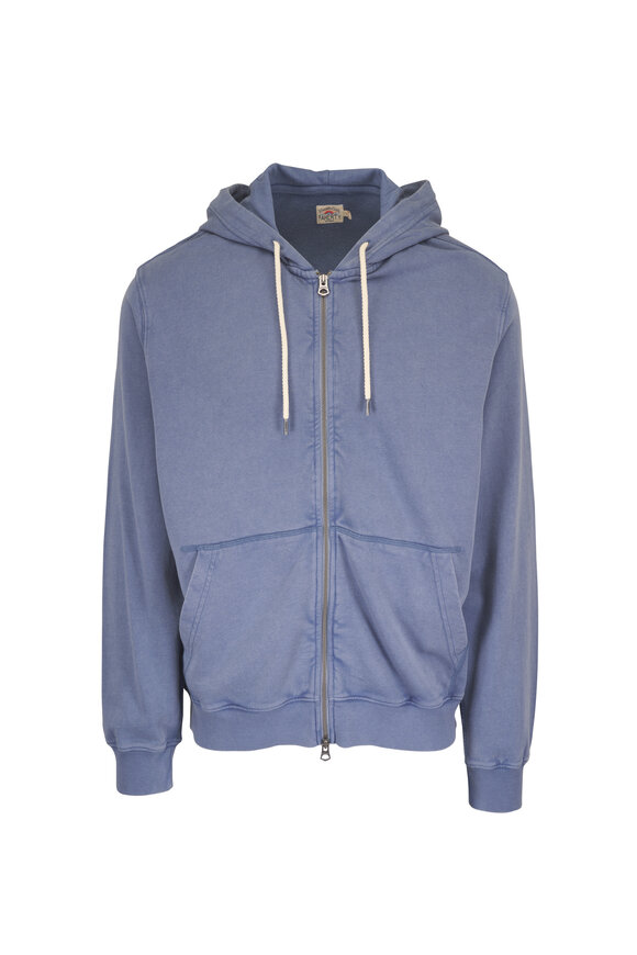 Faherty Brand Oceanside Blue Fleece Full Zip Hoodie - view 1