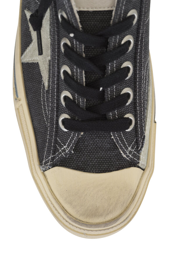 Golden Goose - V-Star 2 Black & Gray Canvas Low Top Sneaker