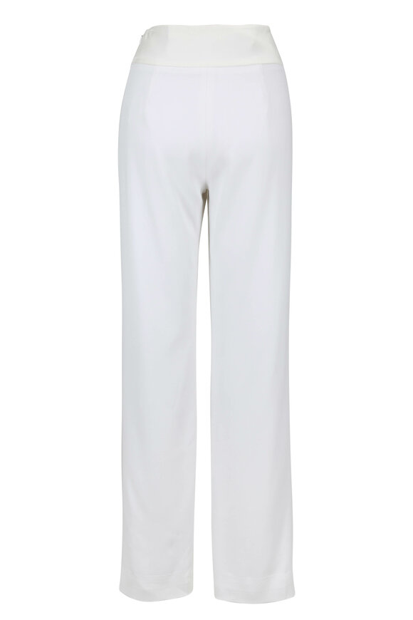 Jonathan Simkhai - White Satin Front Slit Pant 