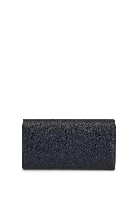 Saint Laurent - Cassandre Matelassé Black Leather Zip Wallet