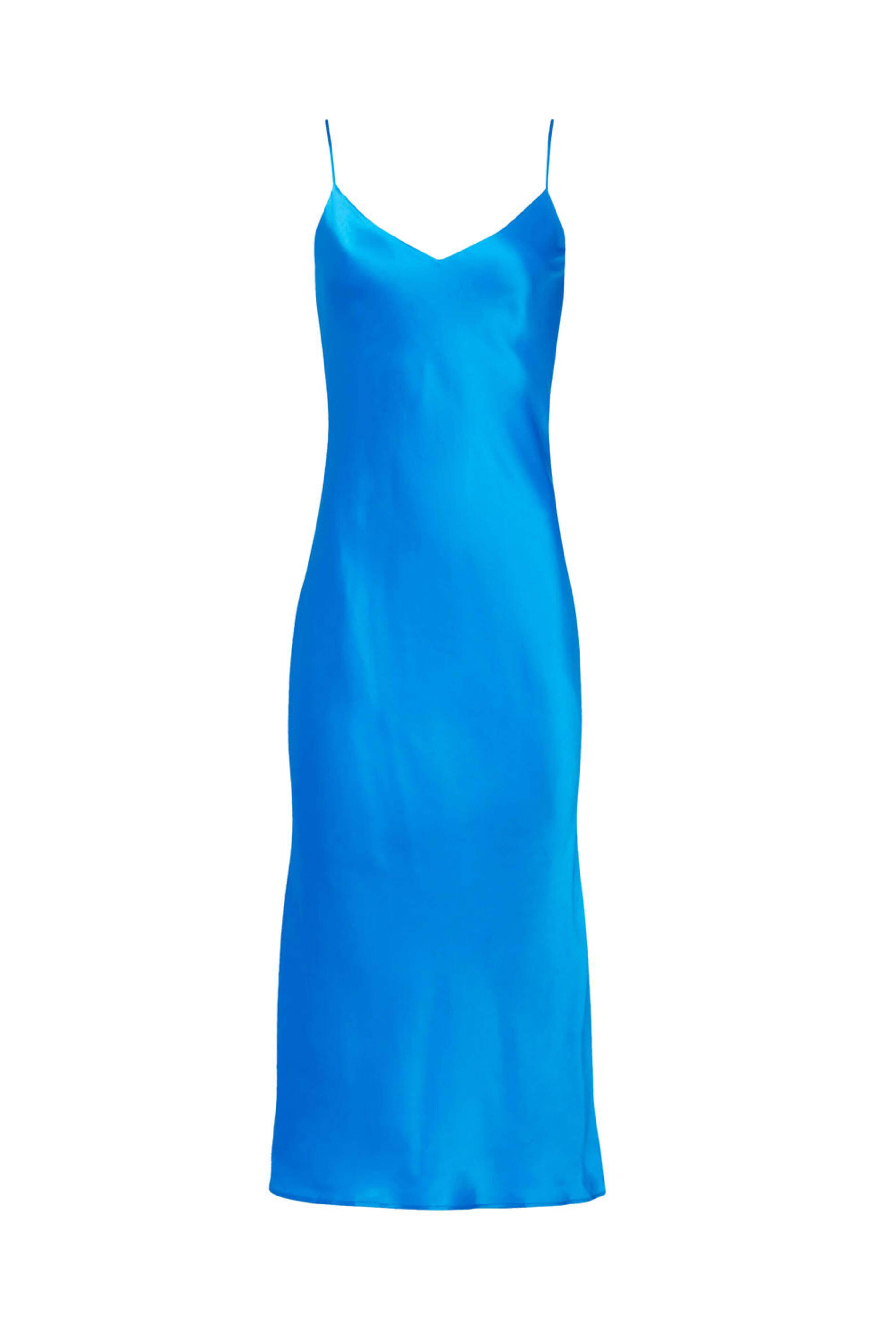 L'Agence - Neon Blue Seridie Midi Slip Dress