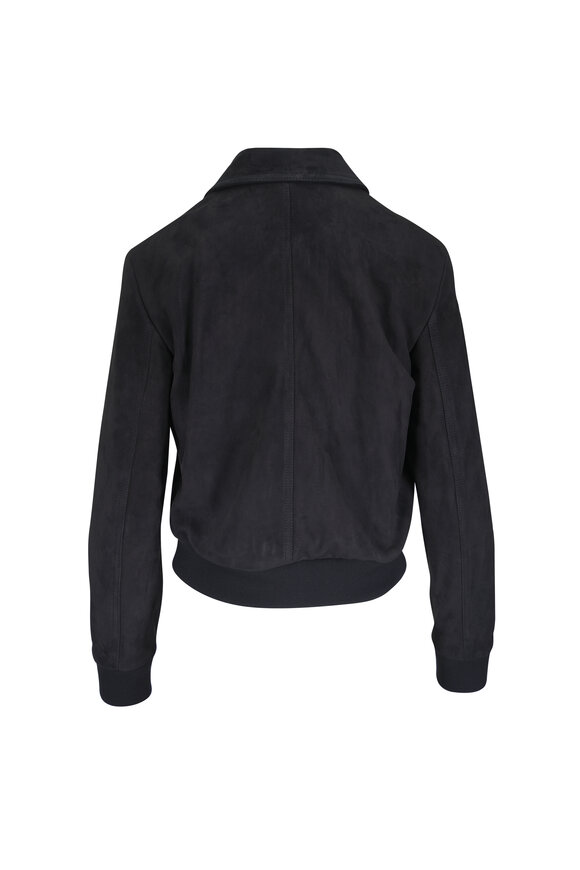 Akris Punto Black Suede Short Bomber Jacket - view 2