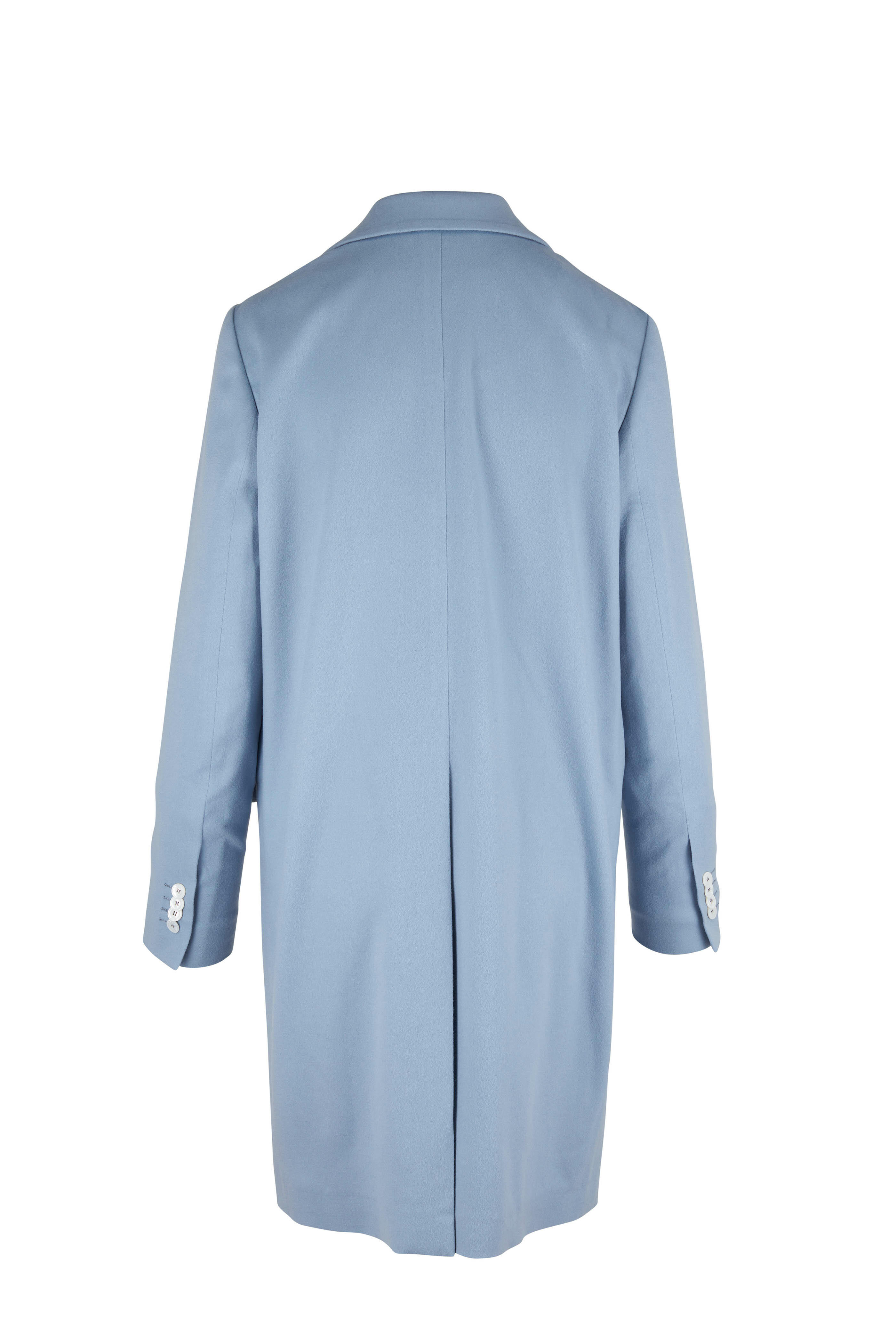 Kiton - Light Blue Notched Collar Coat