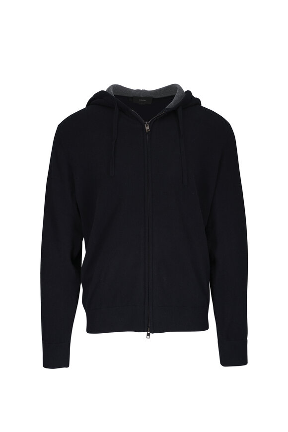 Vince Black Full Zip Cashmere Hoodie
