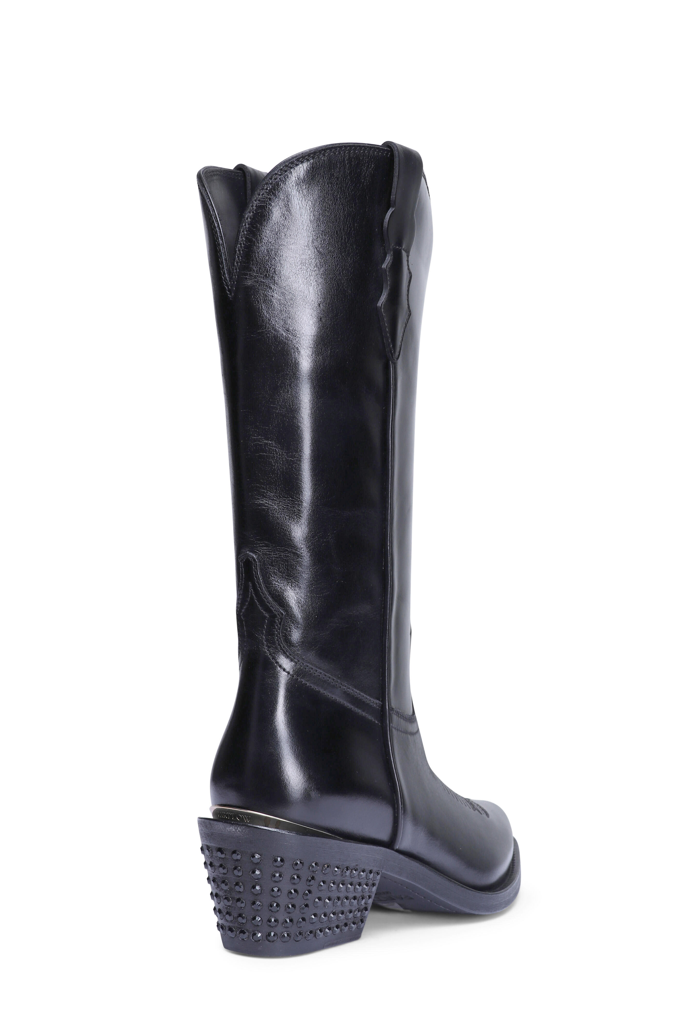 Partlow - Sharon Black Crystal Embellished Cowboy Boot