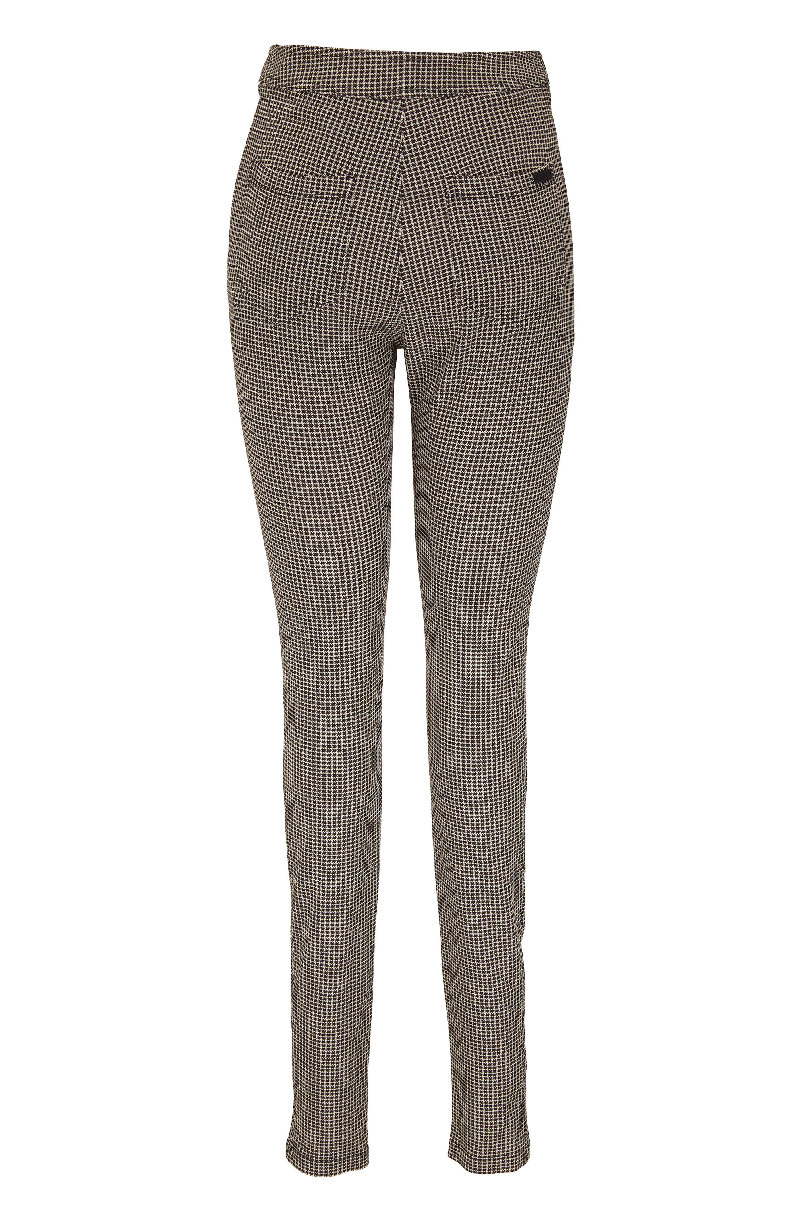 Saint Laurent - Black & White Micro Houndstooth Jersey Pant
