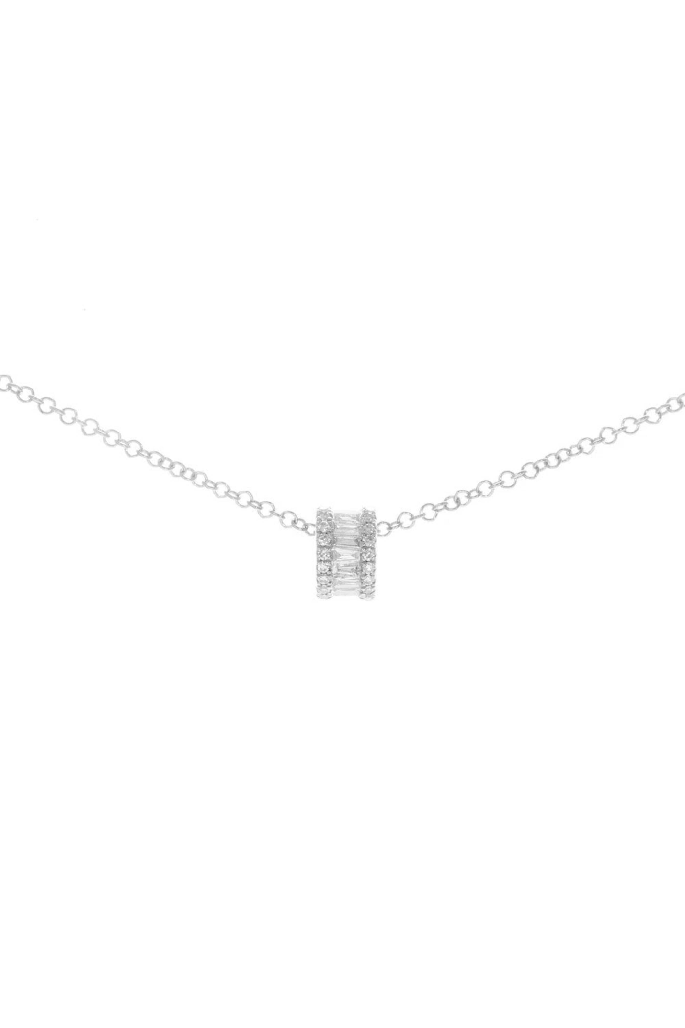 Kai Linz - White Gold Pave Diamond Rondelle Necklace