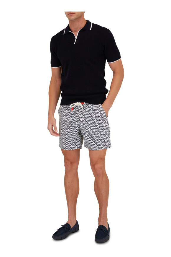 Orlebar Brown Horton Navy Johnny Collar Tipped Polo - view 2