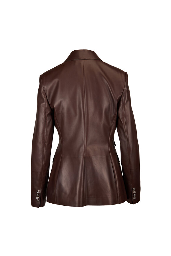 Ralph Lauren Parker Brown Leather Blazer - view 2