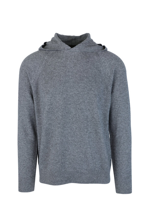 Vince Gray Wool & Cashmere Hooded Sweater 