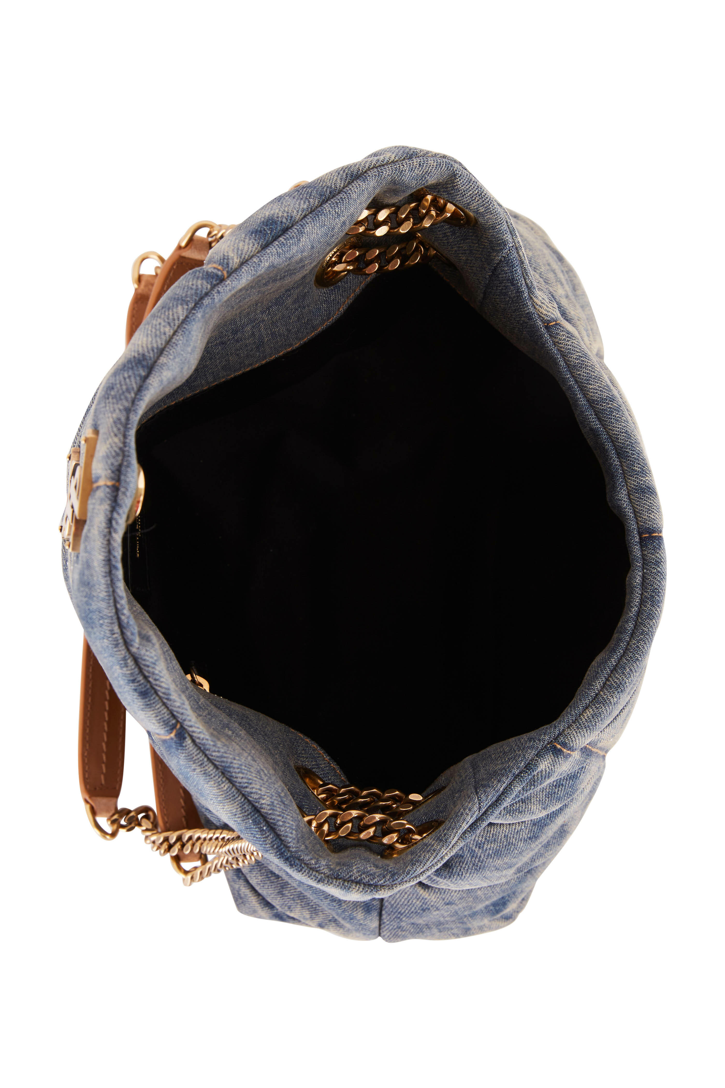 Saint Laurent - Puffer Indigo Denim Small Chain Bag