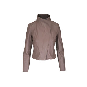 KZ_K Studio - Moto Drape Sand Leather Jacket | Mitchell Stores