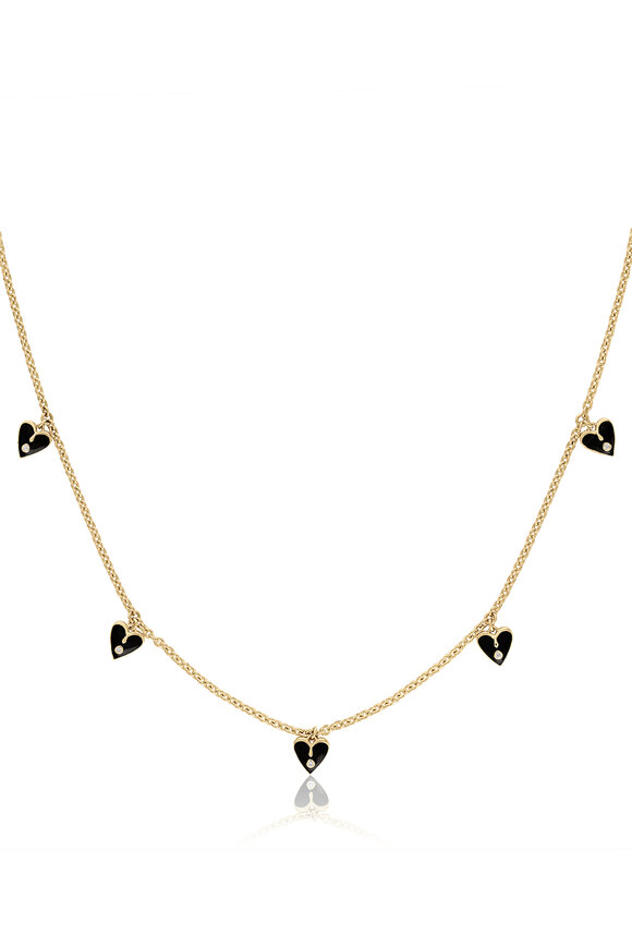 Loriann Dolce Diamond & Enamel Dangle Heart Necklace - view 1