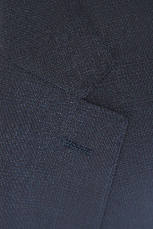Canali Aqua Blue Tonal Glen Plaid Wool Suit - view 3