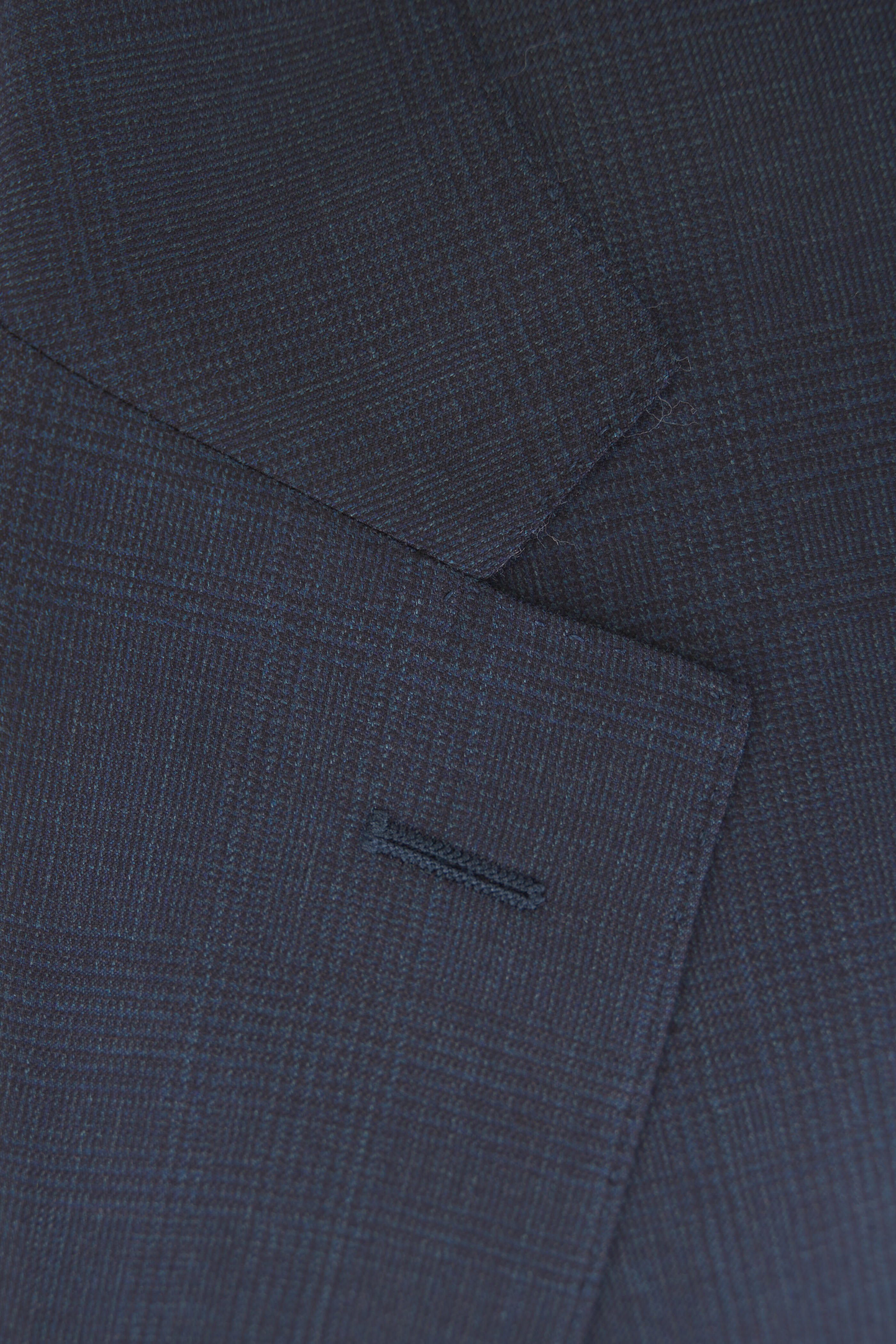 Canali - Aqua Blue Tonal Glen Plaid Wool Suit - view 3