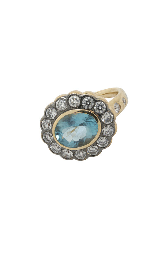 Marlo Laz 14k Yellow Gold Aquamarie Alexandra Ring