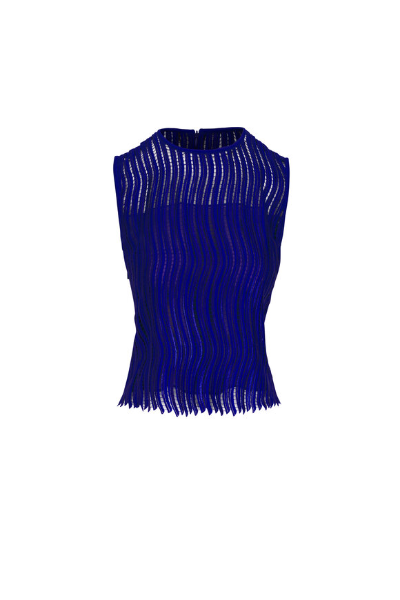 Akris Techno Lapis Blue Lace Top