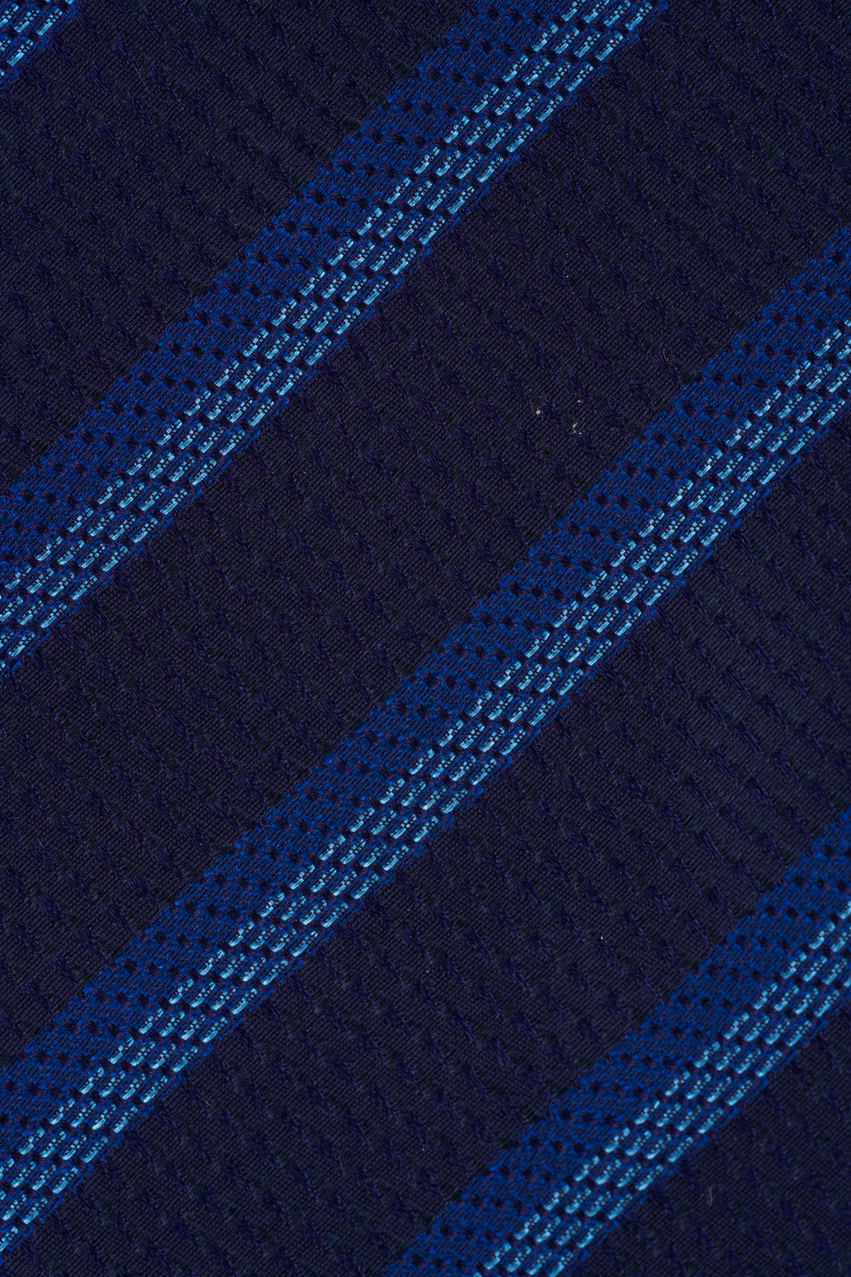 Kiton - Navy & Blue Stripe Silk Necktie | Mitchell Stores