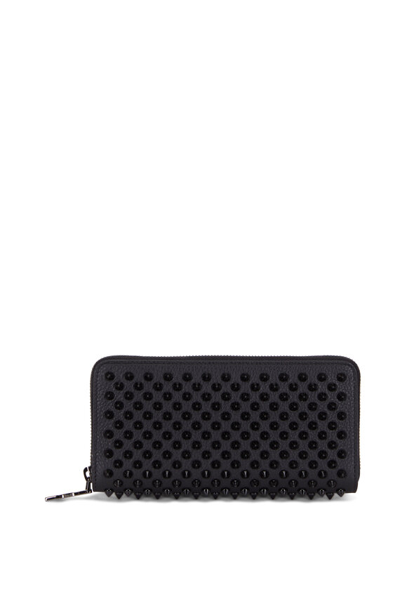 Christian Louboutin - Panettone Black Leather Spiked Wallet 