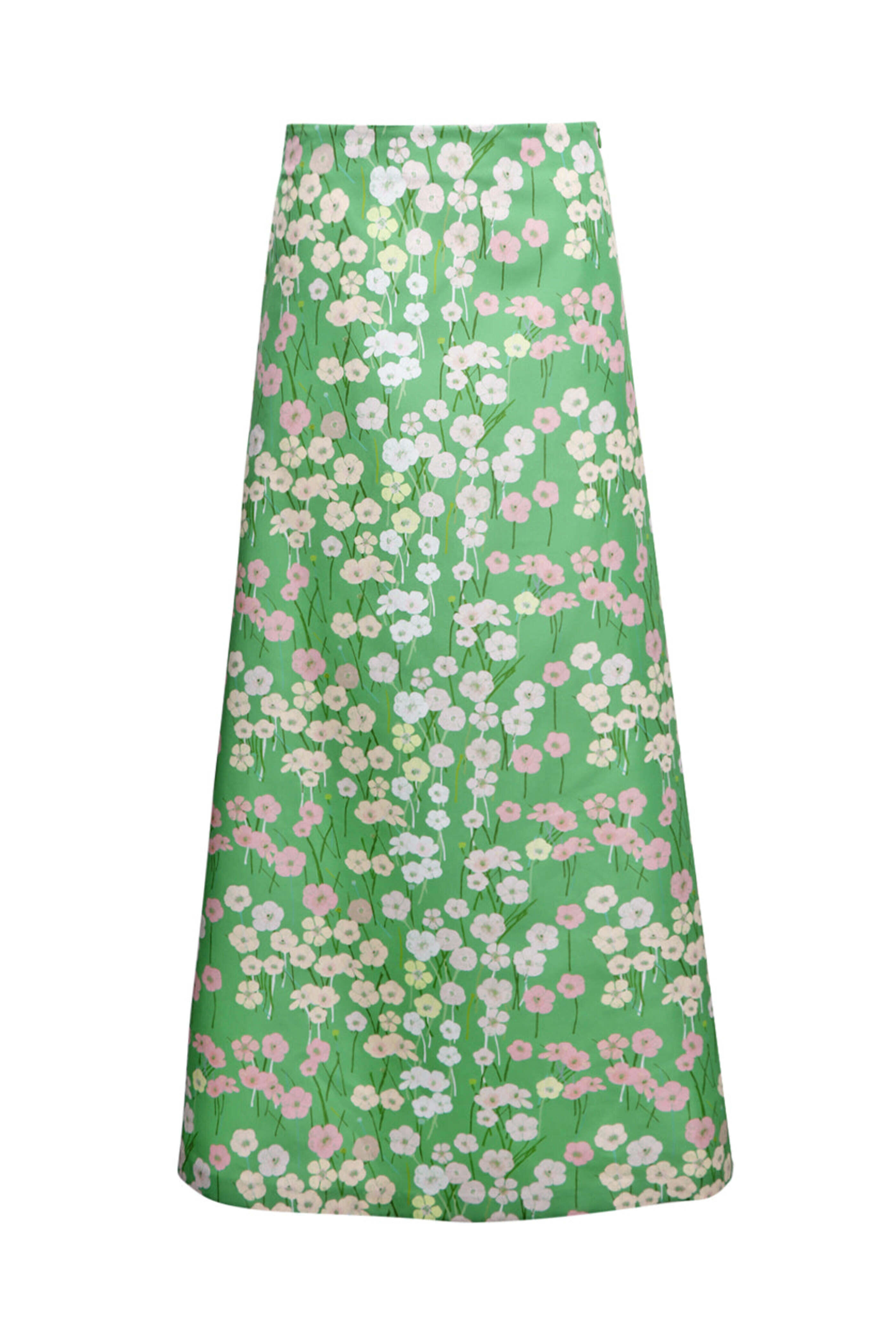 Bernadette - Green Buttercup Caswell Midi Skirt