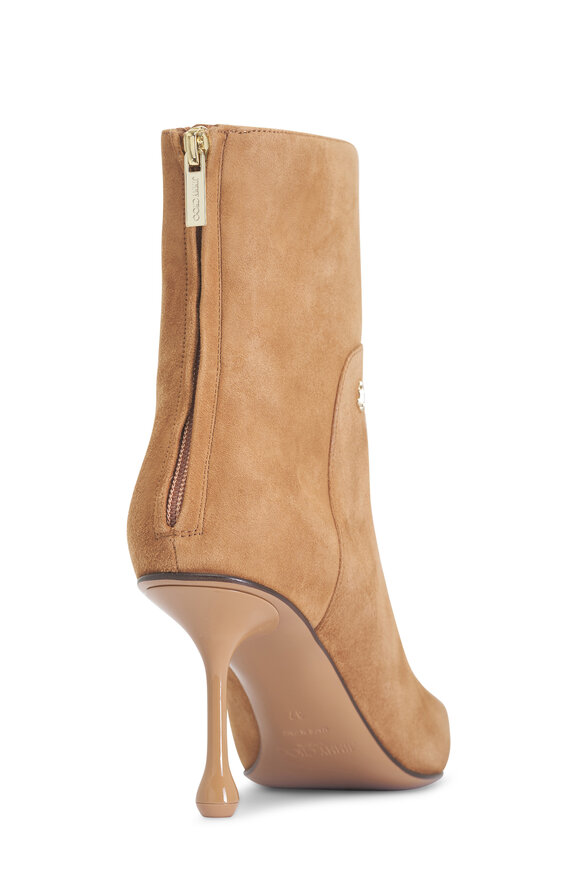 Jimmy Choo Cycas Toffee Suede Pointed Bootie, 80mm - view 3