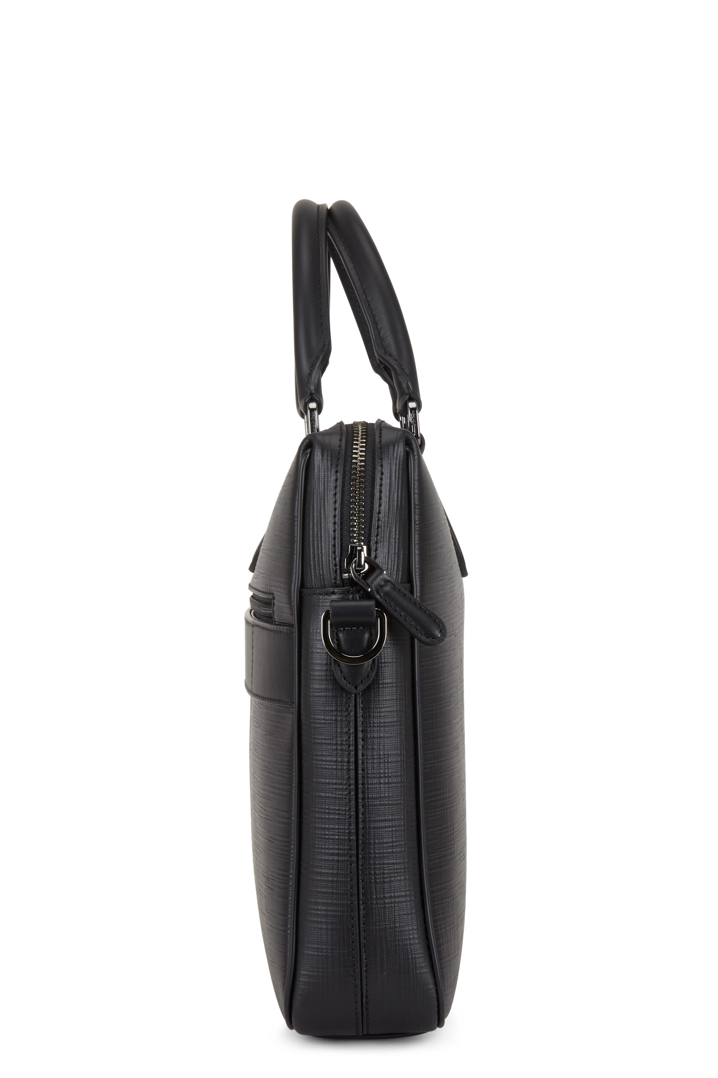 Zegna - Black Stuoia Leather Business Bag