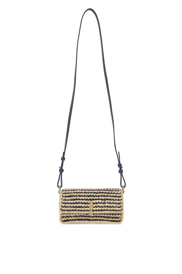 Christian Louboutin Mini Bettina Natural Crochet Raffia Crossbody