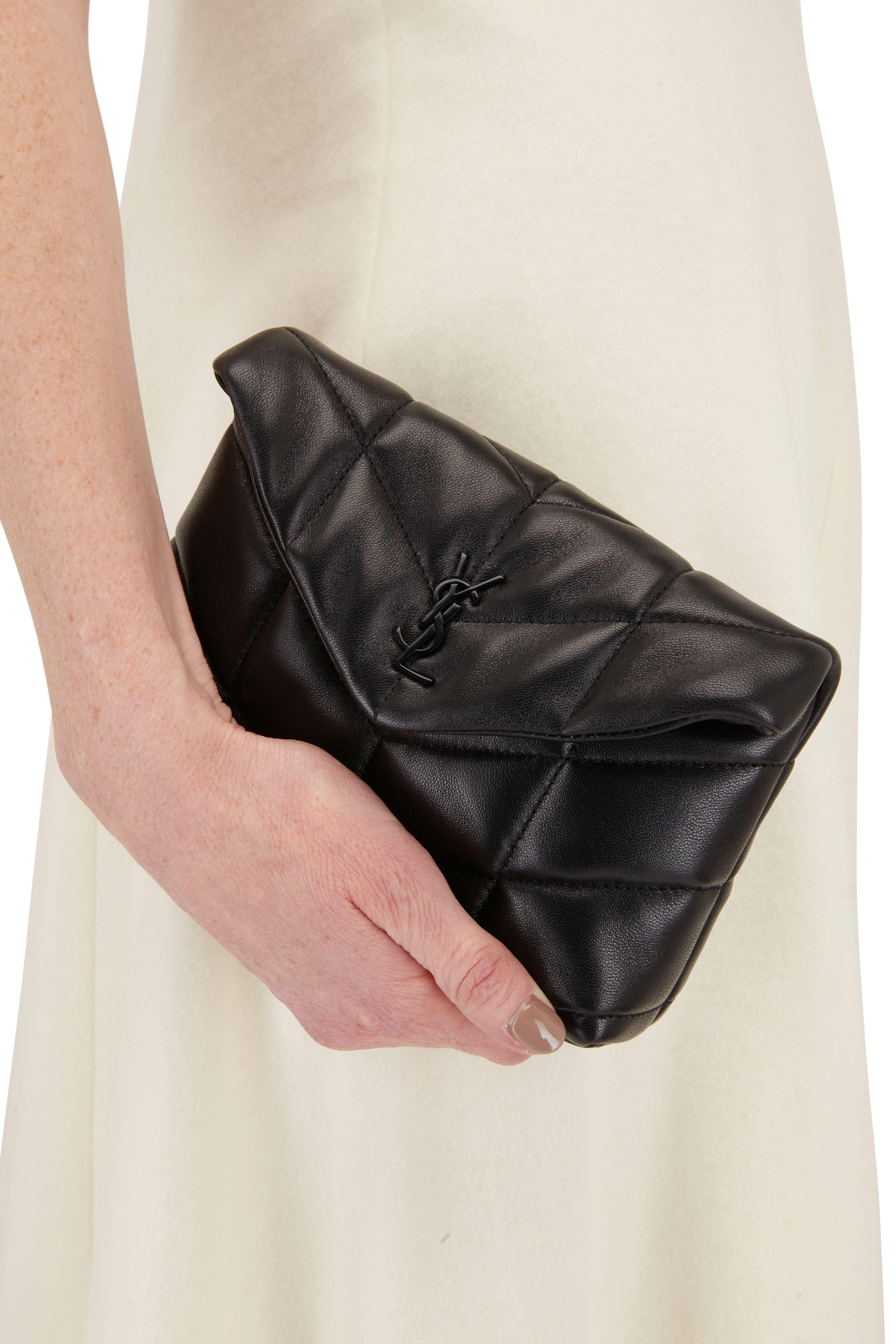 Saint Laurent - Black Mini Monogram Puffer Pouch