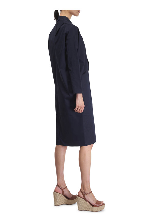 Zero + Maria Cornejo Fin Gaban Cotton Broadcloth Navy Dress - view 4