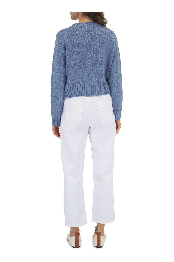 Vince - Azure Gem Plush Italian Silk Crewneck Sweater 