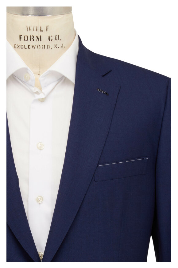 Brioni - Fancy Solid Blue Suit 