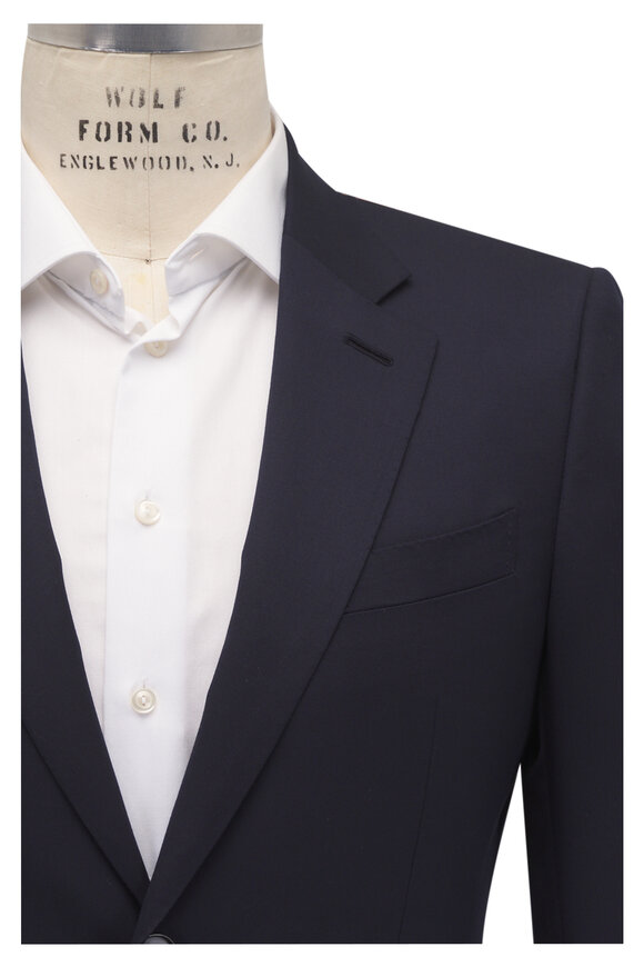 Brioni - Solid Navy Blue Wool Suit | Mitchell Stores