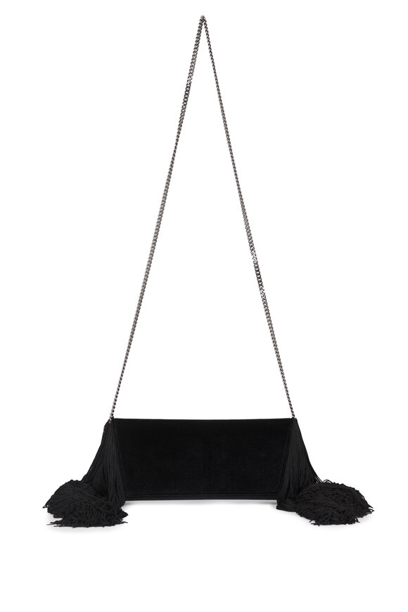 Akris Small Anouk Black Fringe Chain Clutch - view 1