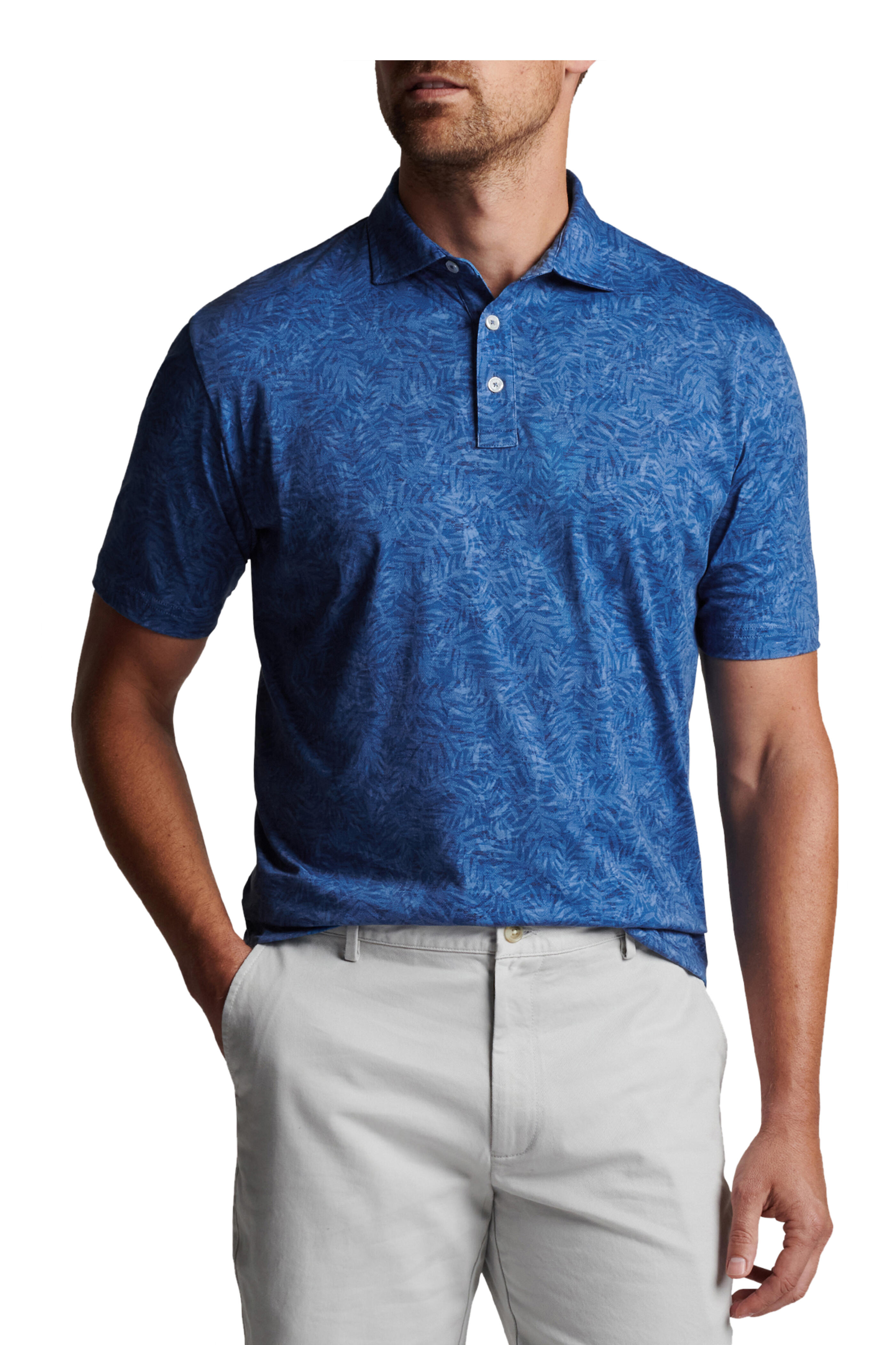 Peter Millar - Pilot Mill Indigo Palms Printed Polo