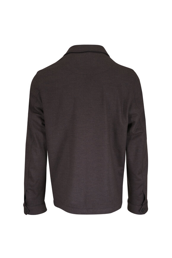 L.B.M. 1911 Dark Brown Wool Overshirt - view 2
