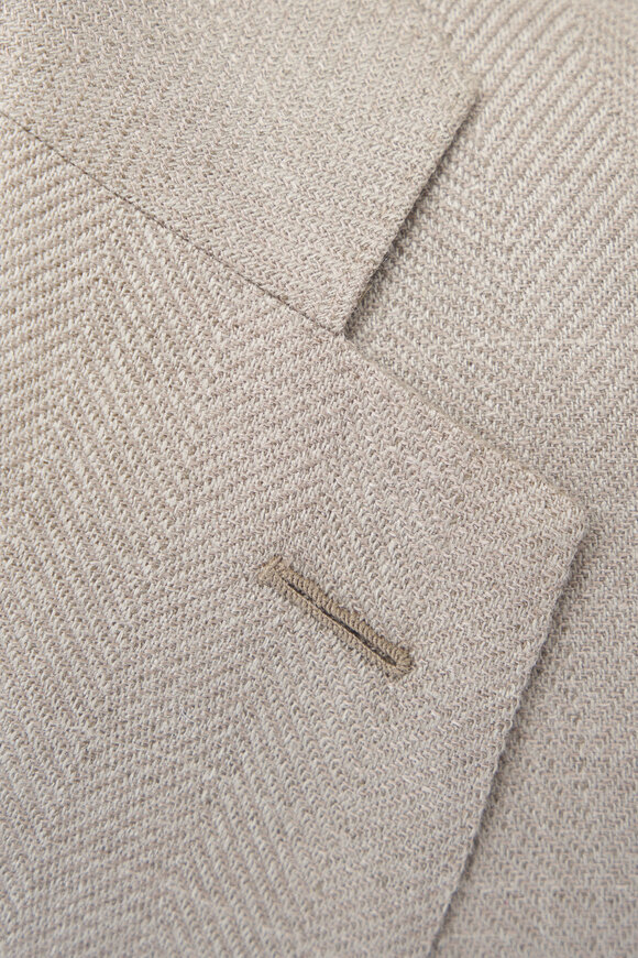 Atelier Munro - Khaki Tonal Plaid Wool, Silk & Linen Sportcoat