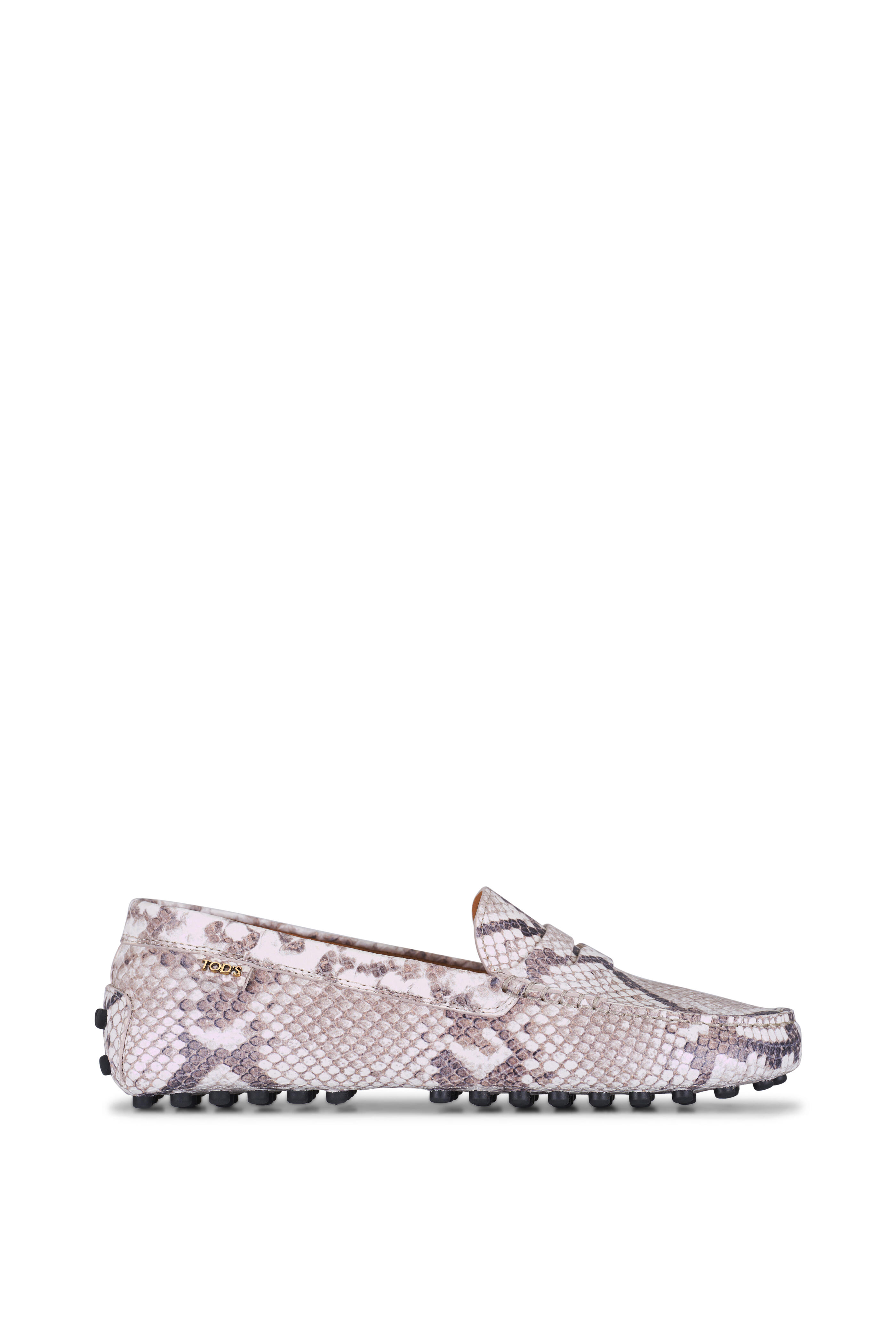 Tod's - Gommino Beige Printed Leather Loafer