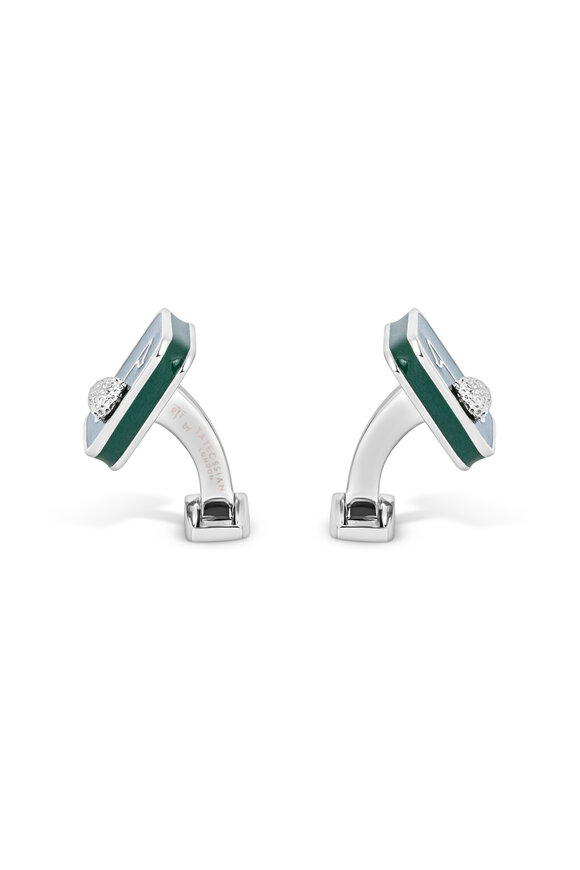 Tateossian - Sports Ice Golf Green Enamel Cufflinks