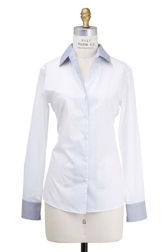 Rani Arabella - White Fitted Double Collar Blouse