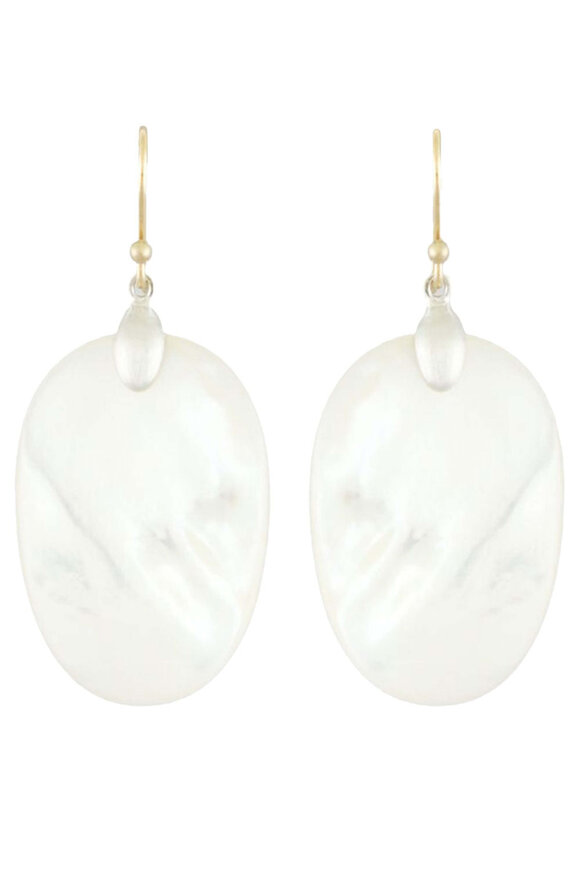 Ted Muehling Silver Mother of Pearl Large Chip Earrings - view 1