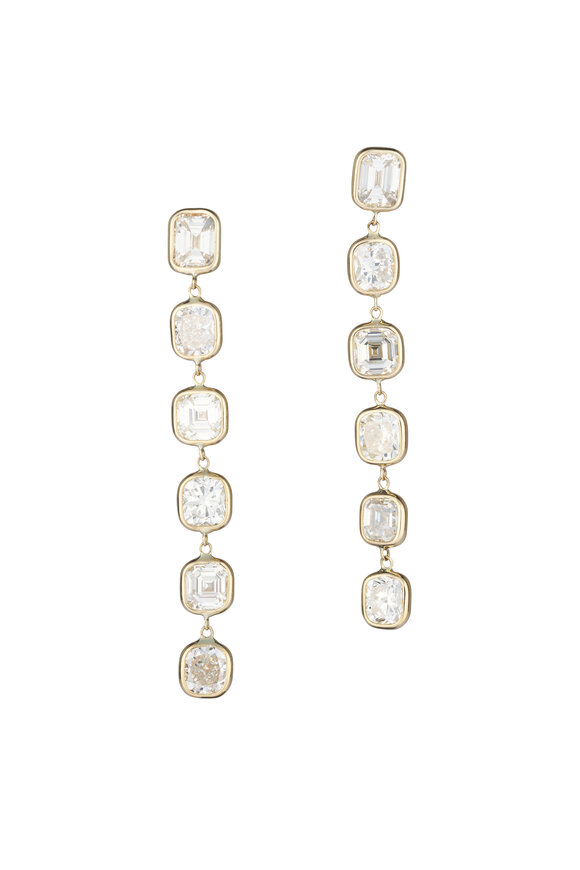 Lowy & Co DImaond Bezel Drop Earrings - view 1