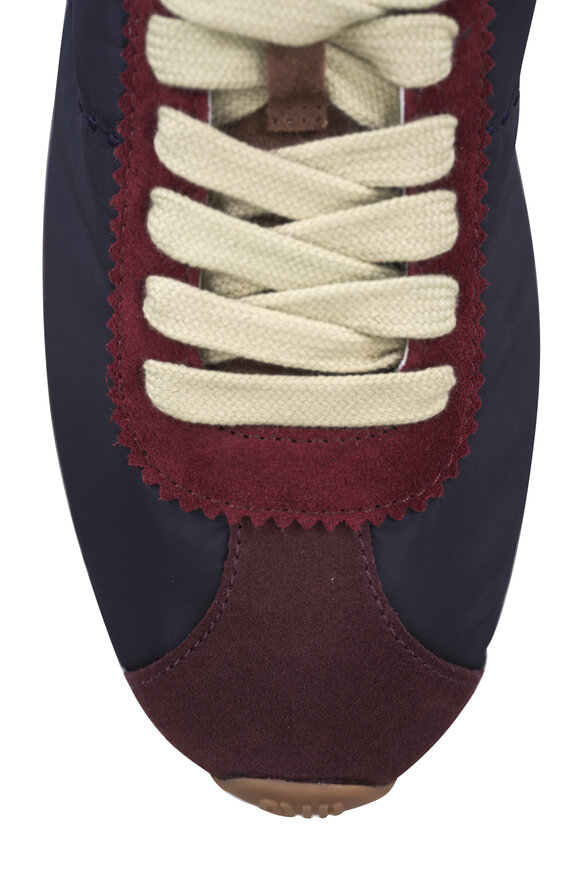 Miu Miu Plume Blue & Dark Red Nylon Sneaker - view 6