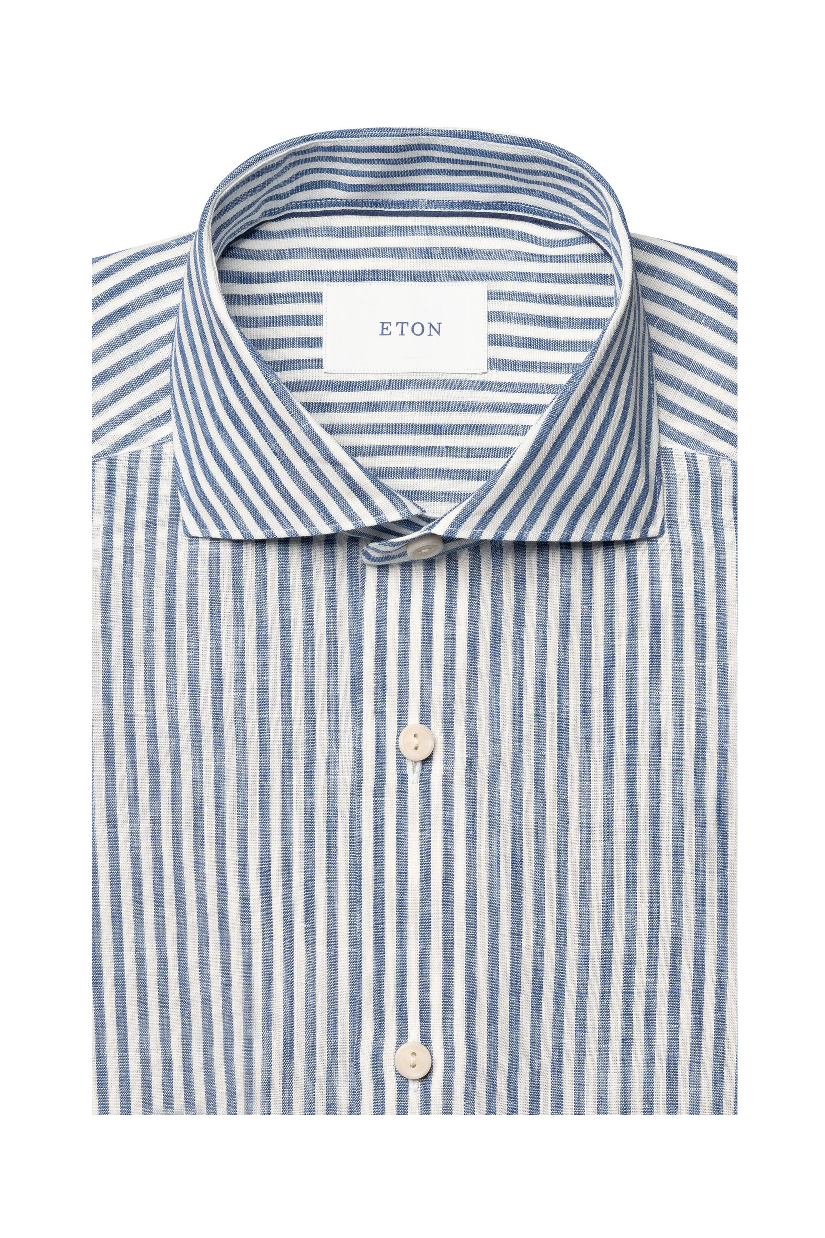 Eton - Blue & White Stripe Linen Dress Shirt