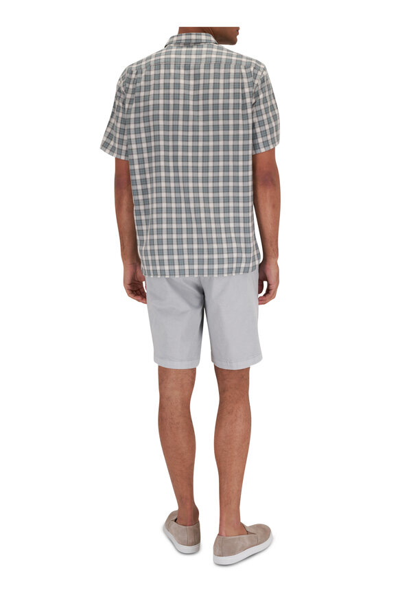 Vince - Teal Checkered Short Sleeve Plaid Shirt