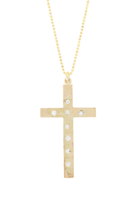 Renee Lewis Antique Diamond Cross Necklace - view 2