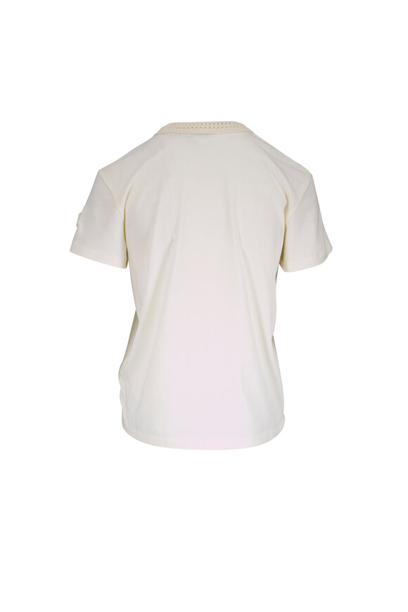 Moncler Off White Crochet Collar T-Shirt - view 3