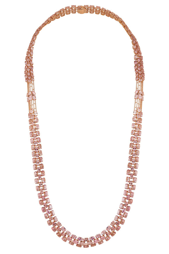 Etho Maria 18k Rose Gold Pink Tourmaline Necklace