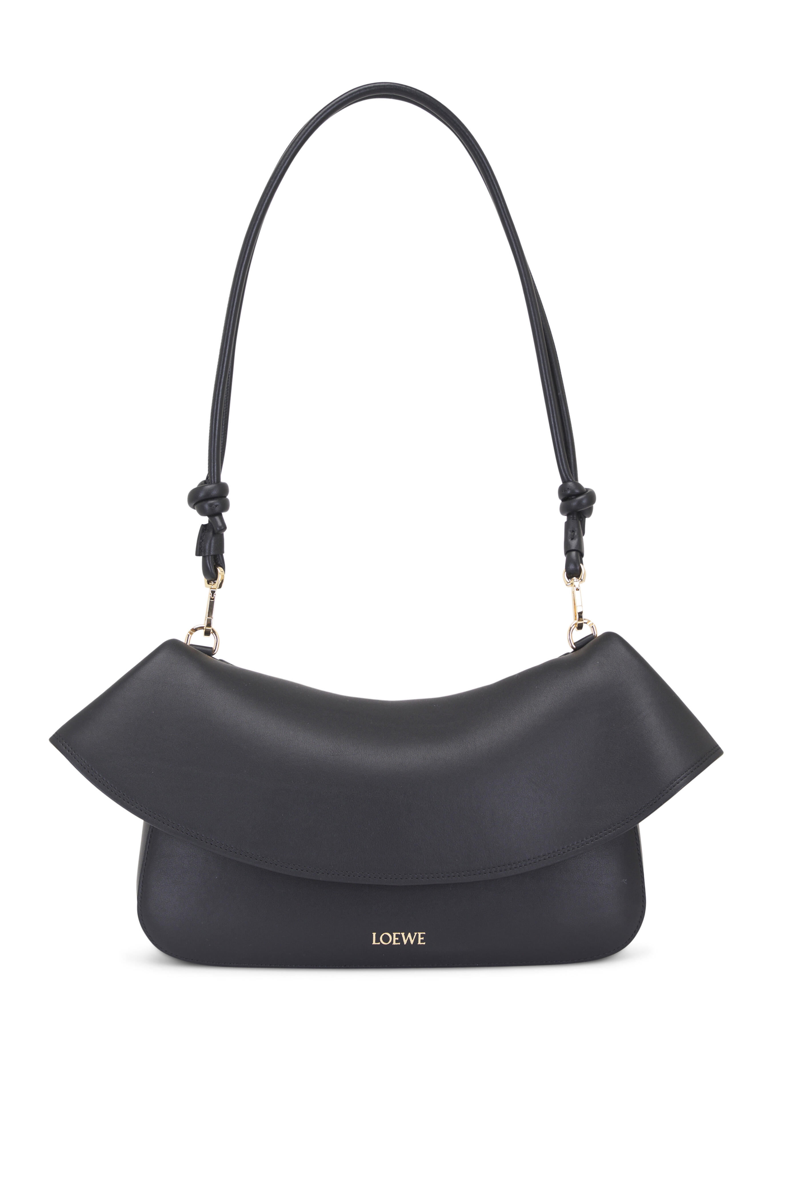 Loewe - Medium Ola Black Fold Over Chain Bag | Mitchell Stores