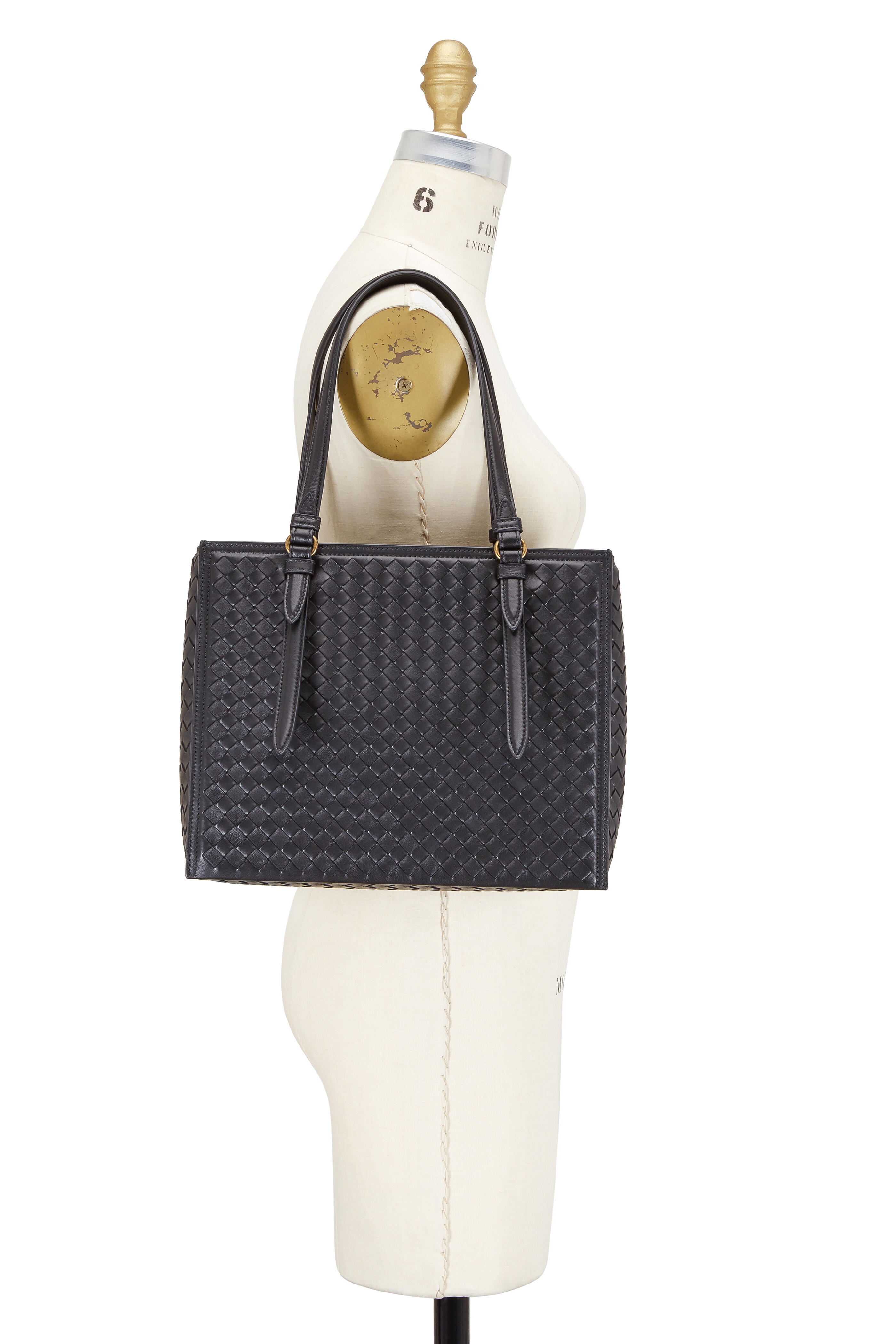 Bottega Veneta - Black Intrecciato Leather Tote Bag - view 5