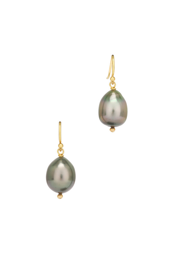 Caroline Ellen Tahitian Pearl Dangel Earrings